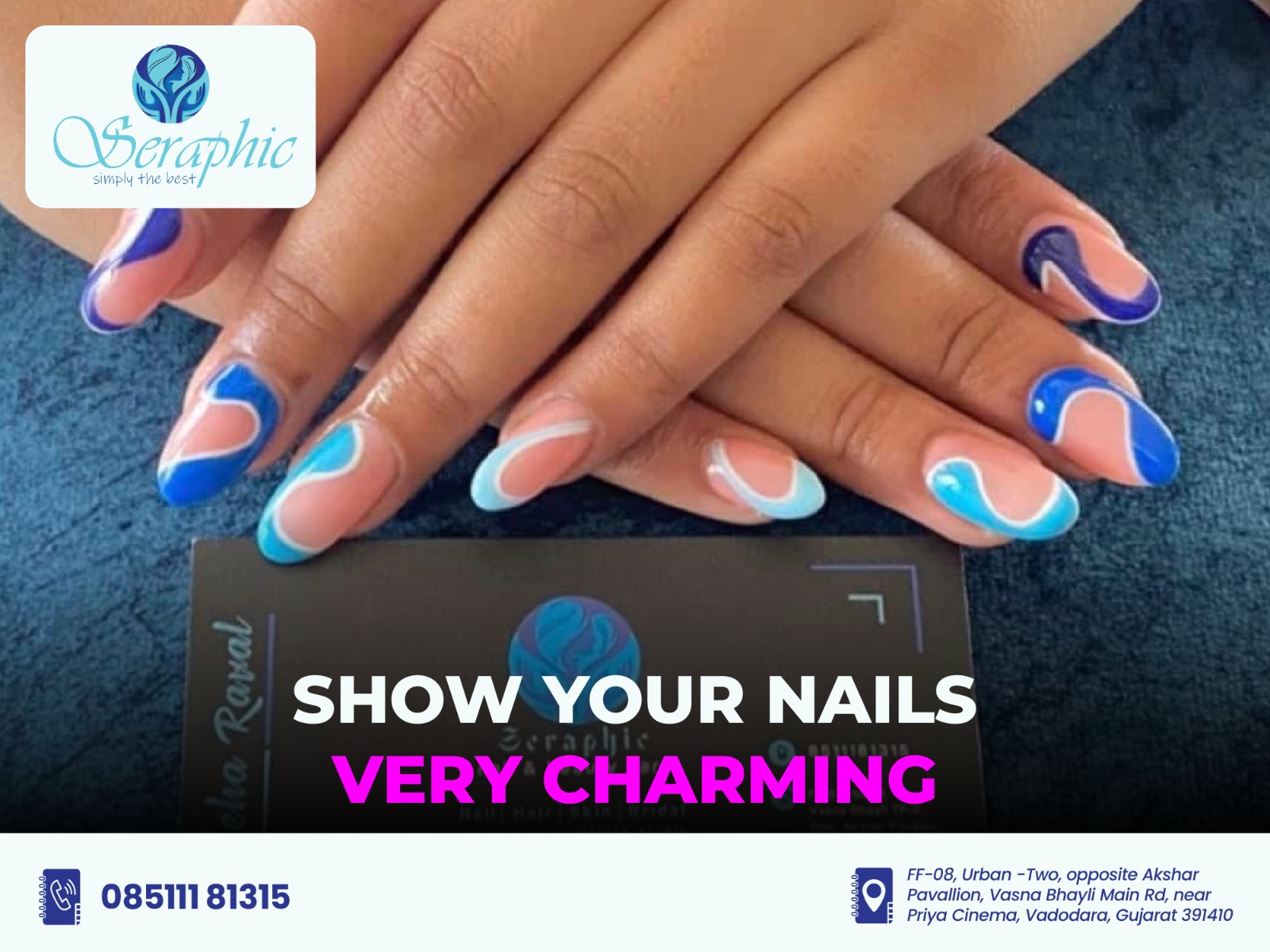 show your nails very charming from seraphic nail salon in vadodara